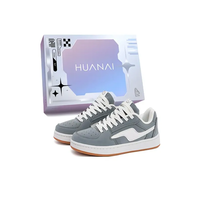 HUANAI Slip-Resistant Cushioning Lightweight Low-Top Skateboard Shoes Unisex-7
