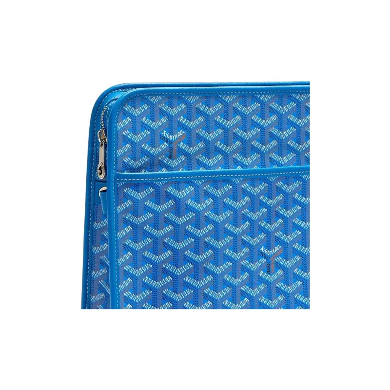 GOYARD JOUVENCE Calfskin Canvas Storage Bags Handheld Toiletry Bags Large Size Unisex Blue-4