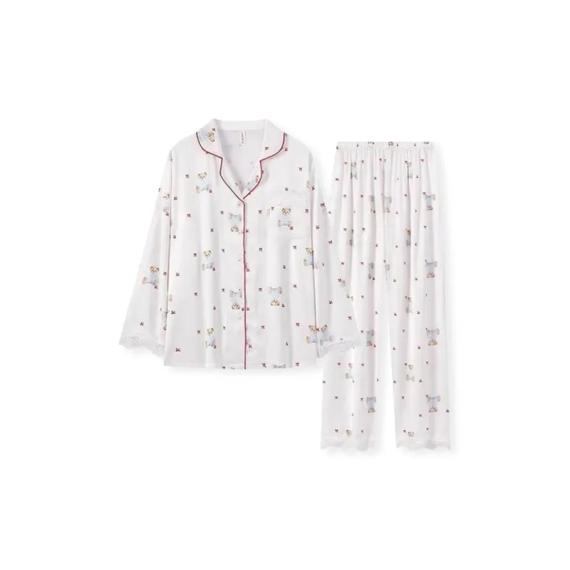 WANANNI Pajama Set Women's White-0