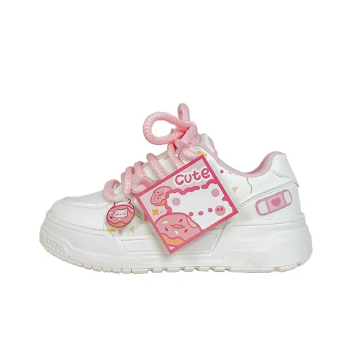 A&M Low-Top Skateboard Shoes Women's Beige Pink
