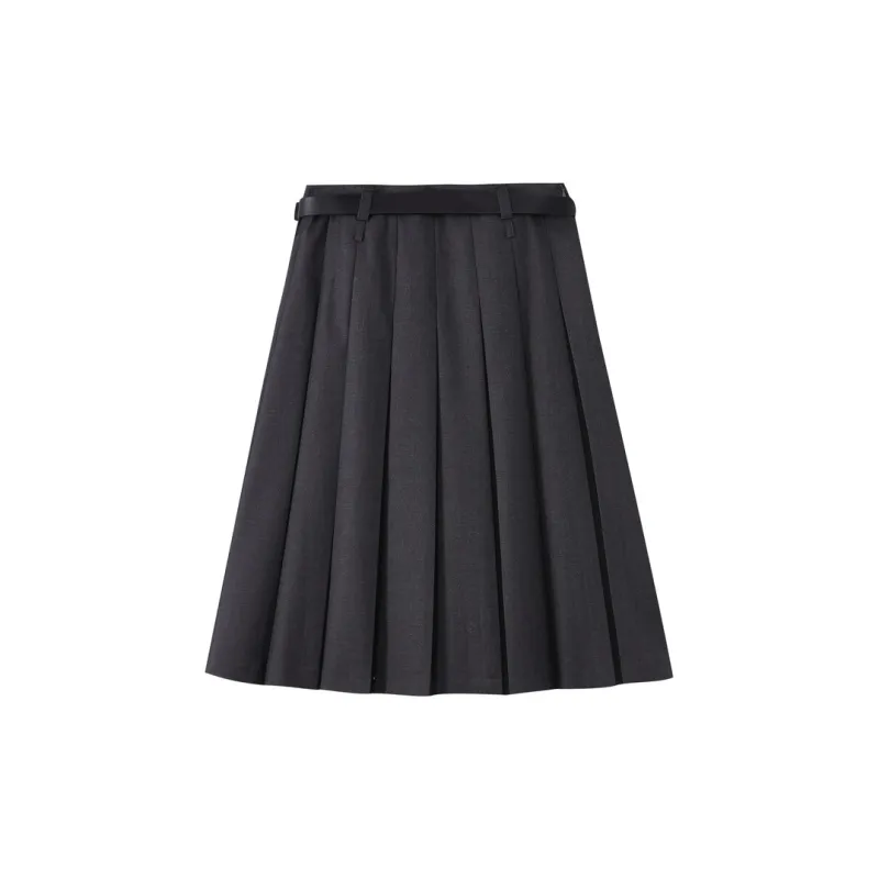 SHUIYUNJIAN Casual Long Skirts Women's Dark Gray-1