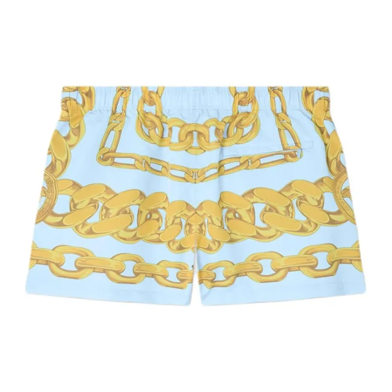 FANSIZHE Swimming Shorts Men's Blue Gold-1