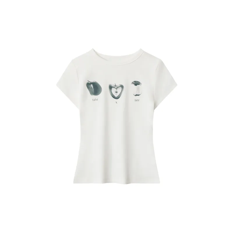 YUZHAOLIN Summer Minimalist Style Print Short Sleeved Top Unisex-1