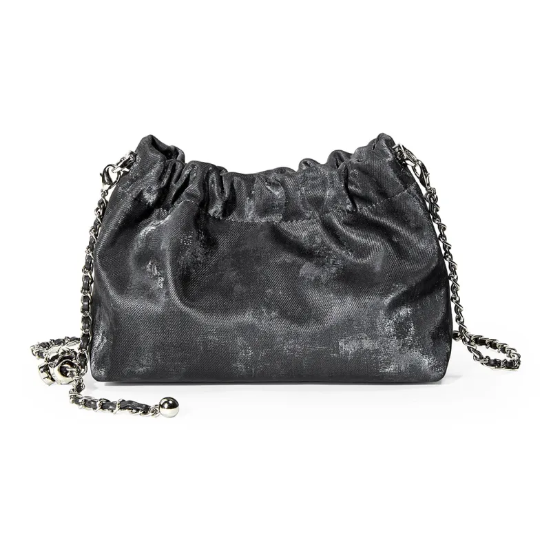 Teenmix Synthetic Leather With Cow Leather Shoulder Bag Regular Women's Olive Green/Graphite Black-4