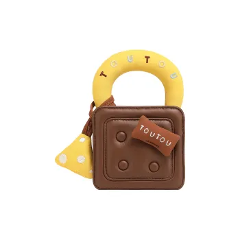 TOUTOU PU One Shoulder Handbag, Crossbody Bag Small Size Women's Raw Chocolate/Mint Blue