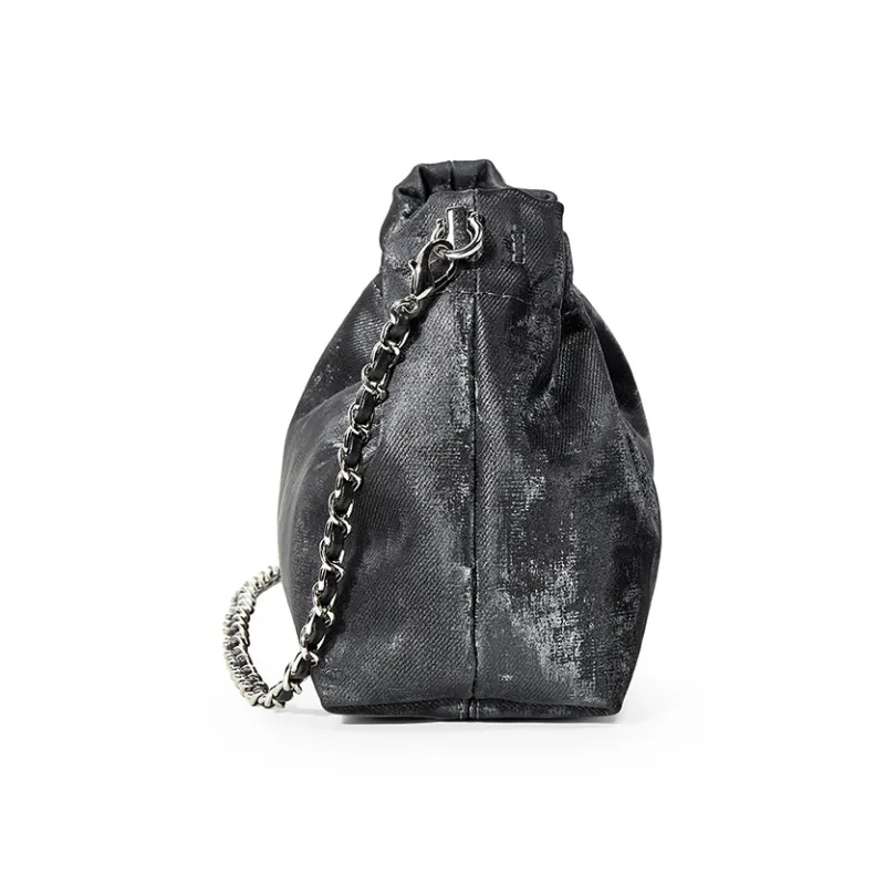 Teenmix Synthetic Leather With Cow Leather Shoulder Bag Regular Women's Olive Green/Graphite Black-3