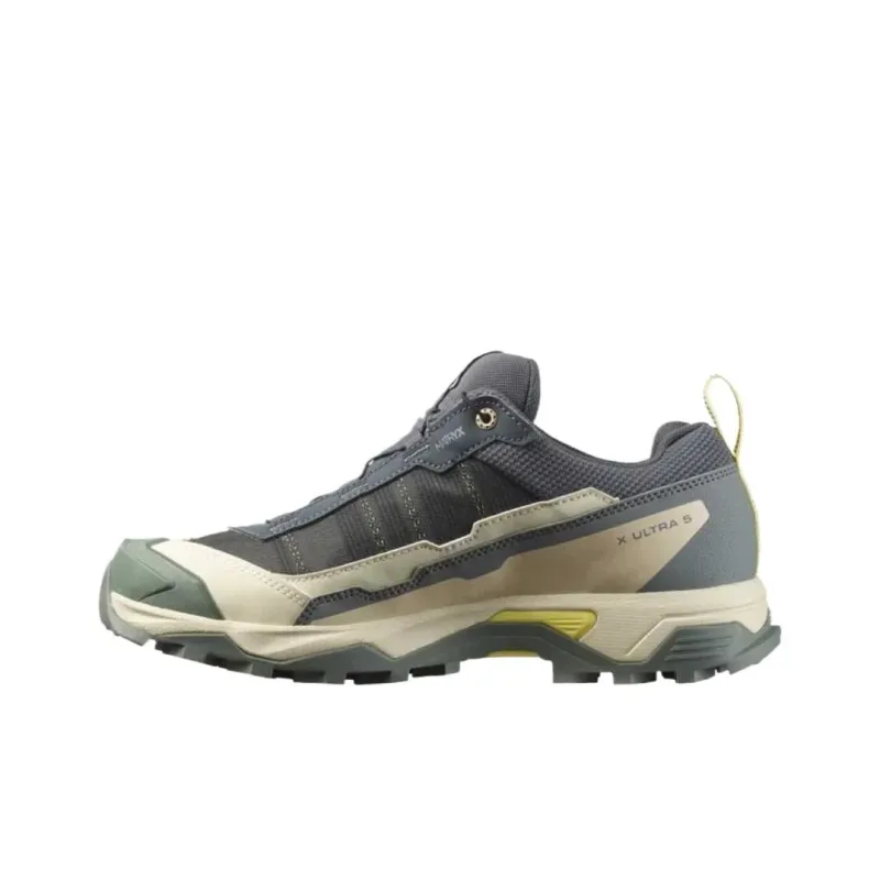 SALOMON Abrasion Resistant Low Top Hiking Shoes Women's Green White-2
