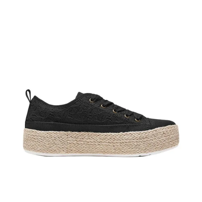 Skechers Bob's Anti-Slip Wear-Resistant Low-Top Canvas Shoes Women's Black-1
