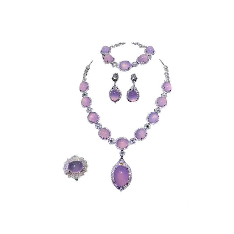JUNWEN Chalcedony Necklaces Women's-0