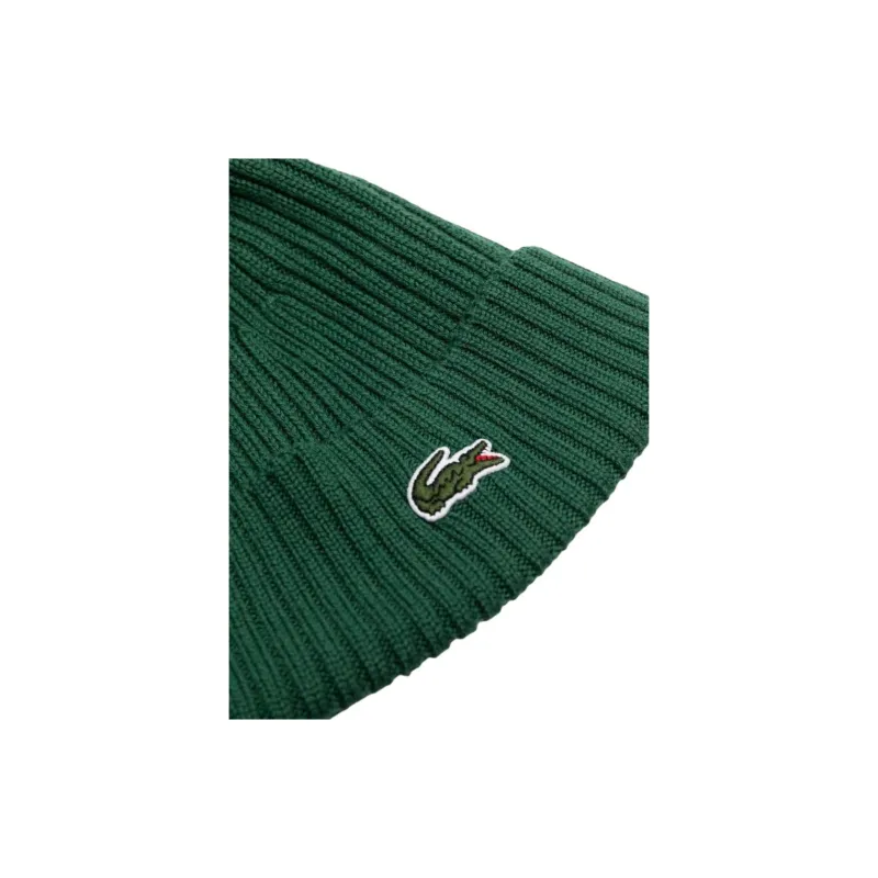LACOSTE Logo-Embroidered Ribbed Beanie-4