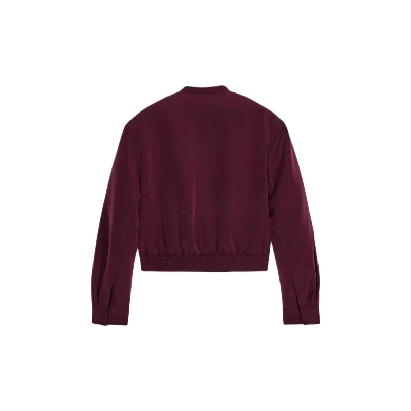 ZARA ZW Series Jackets Coats Women's Burgundy Burgundy-1