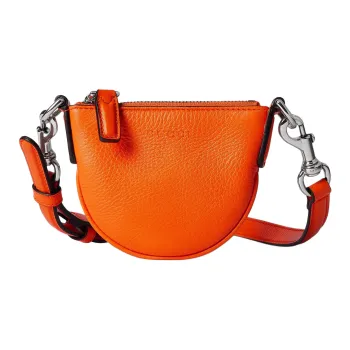 GUCCI Leather Crossbody Bag, Shoulder Bag Extra Mini Unisex Orange