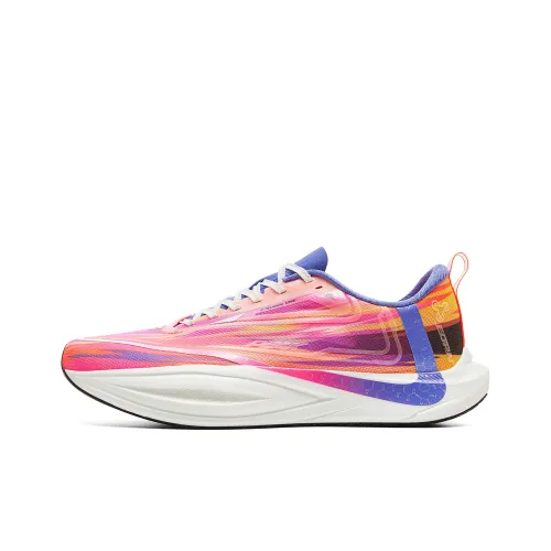PEAK Cushioned Slip Resistant Abrasion Resistant Low Top Running Shoes Men's Rose Red Floral Yarn