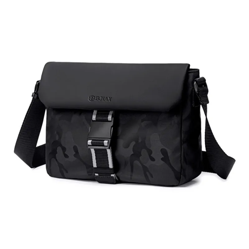 BJIAX Nylon Shoulder Bag Small Size Men's Black Camouflage-0