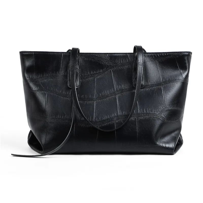 MILLIE'S Cow Leather Shoulder Bag Tote Shopping Bag Regular Women's Black/Dark Brown-4