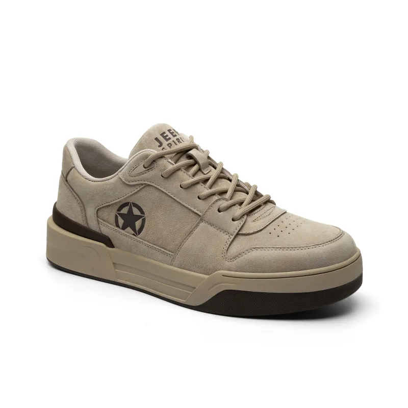 JEEP SPIRIT Anti Slip Wear Resistant Lightweight Breathable Low Top Skateboard Shoes Men's Amber Brown-3
