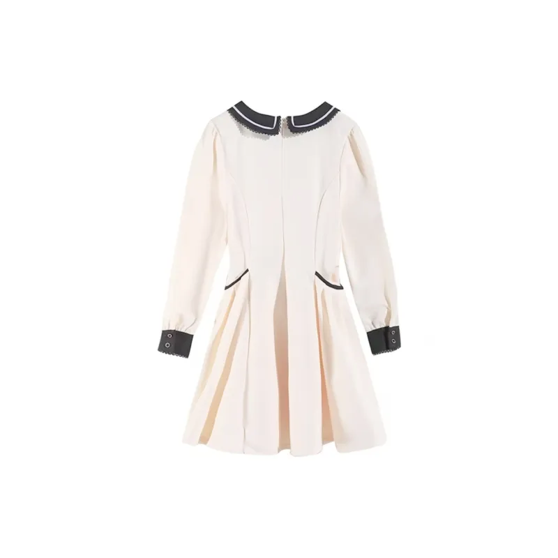 AFGGD Long-Sleeved Dresses Women's Apricot-1