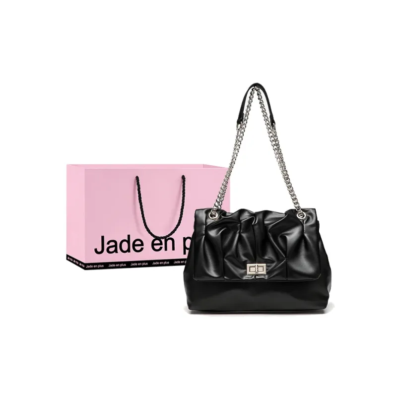 Jade En Plus PU Shoulder Bag Regular Women's Ink Stone Black/Milk White/Soft Pink-0