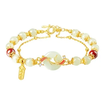 SHARK BABY Hetian Jade Bracelets Pale Greenish White Jade Women's