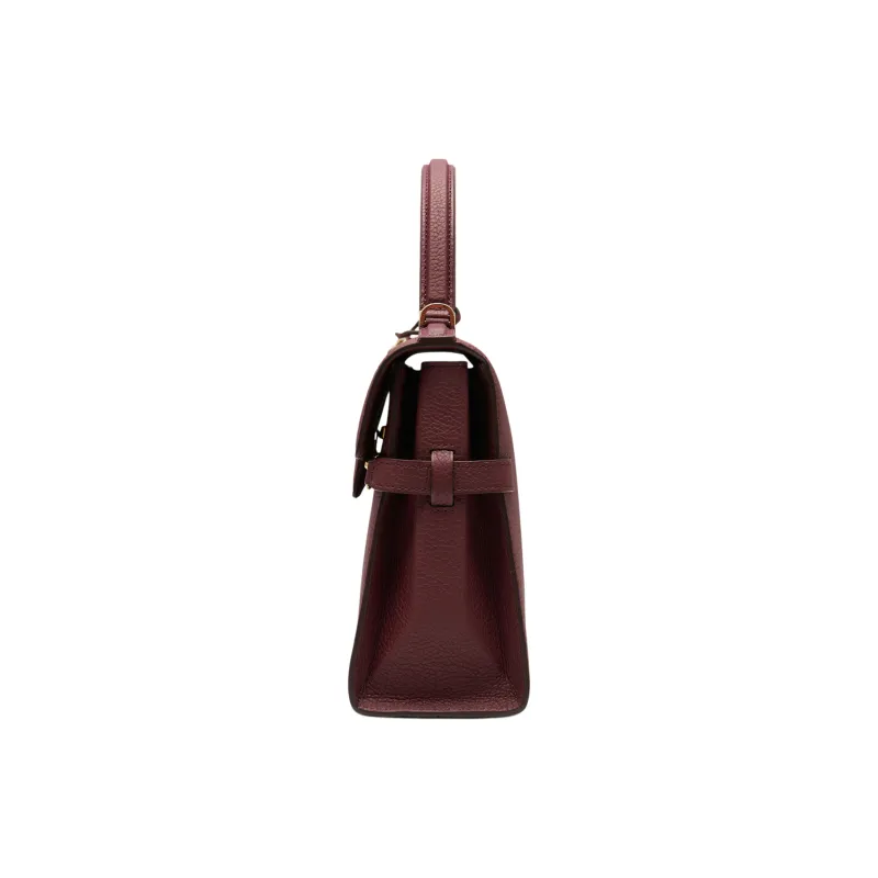 Delvau Tempête Calfskin Handbag Women's Burgundy-2
