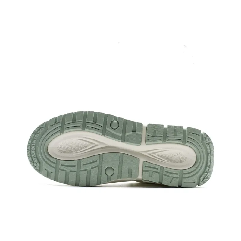 XTEP Wear-Resistant Slip-Resistant Coverage Low-Top Skateboard Shoes Women's White Green-5