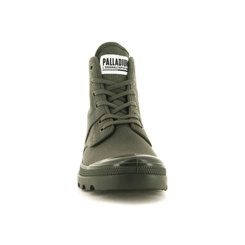 Palladium PALLABROUSSE Anti Slip Wear Resistant High Top Canvas Shoes Women's Green-4