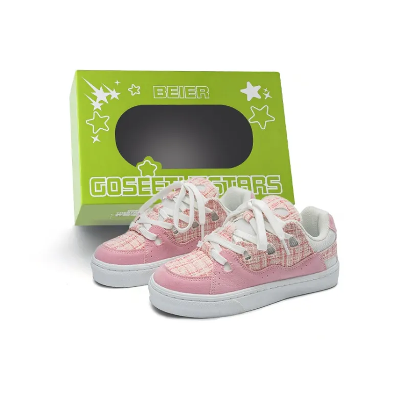 BEIER Slip-Resistant Lightweight Breathable Low-Top Skateboard Shoes Unisex Cranberry-18