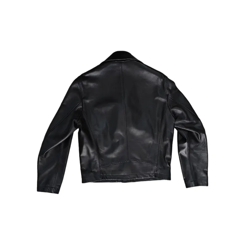 FANSIZHE Leather Jacket Men's Black-1