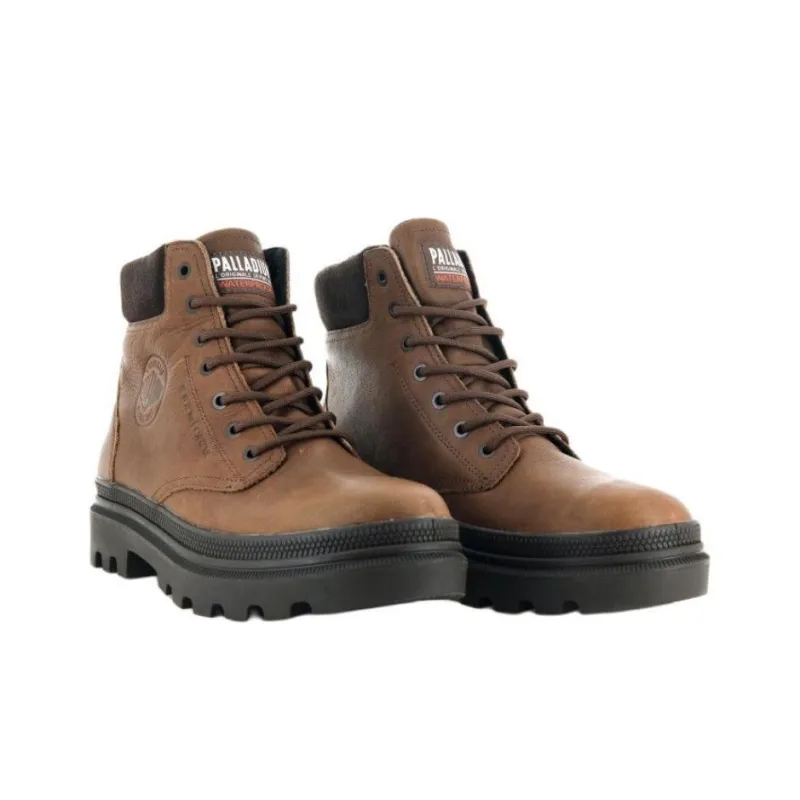 Palladium PALLATROOPER Waterproof And Wear resistant Short Outdoor Boots Men's Brown-4