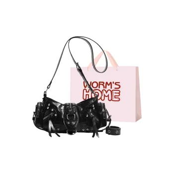 Worm's Home PU Crossbody Bag Regular Women's Black