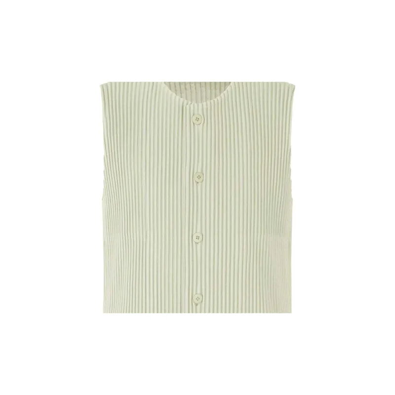 Homme Plissé Issey Miyake Pleated Round Neck Vest-1