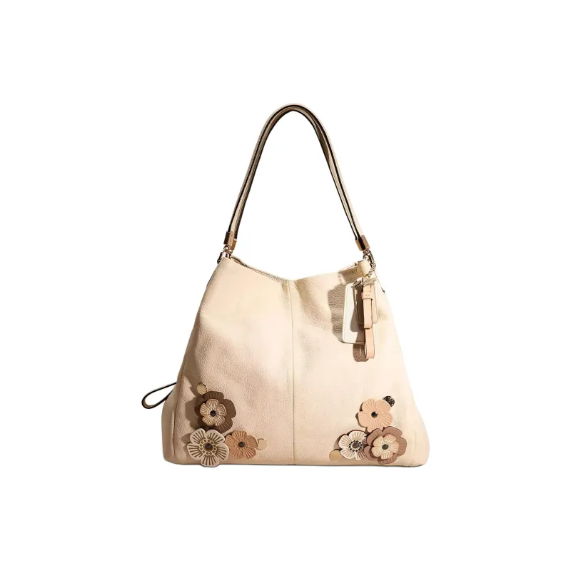 COACH Phoebe Leather Shoulder Bag Large Size Women's Milk White-0