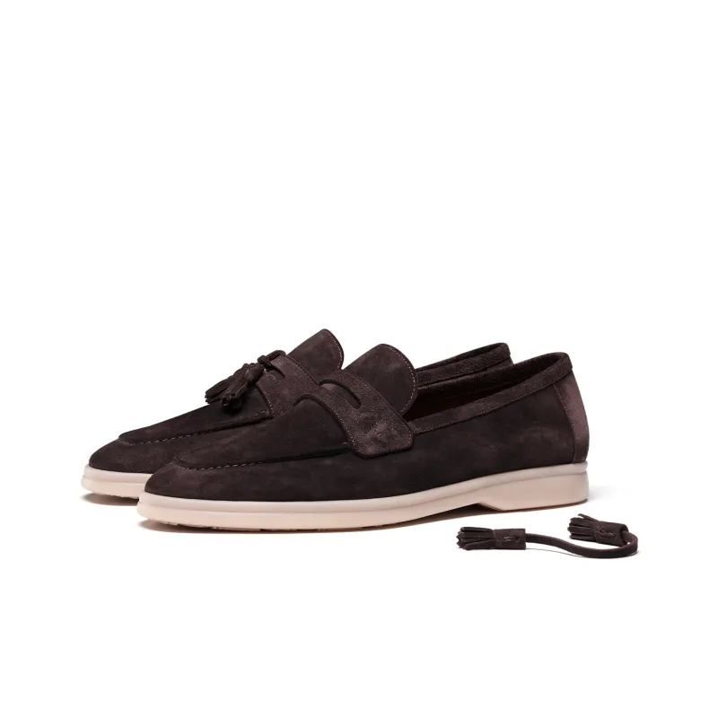 TRUFFAUT Soft Sole Breathable Fringe Slip on Loafers Men's-1