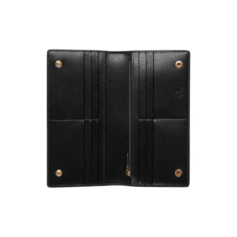 GUCCI Leather Wallet Women's Black-2