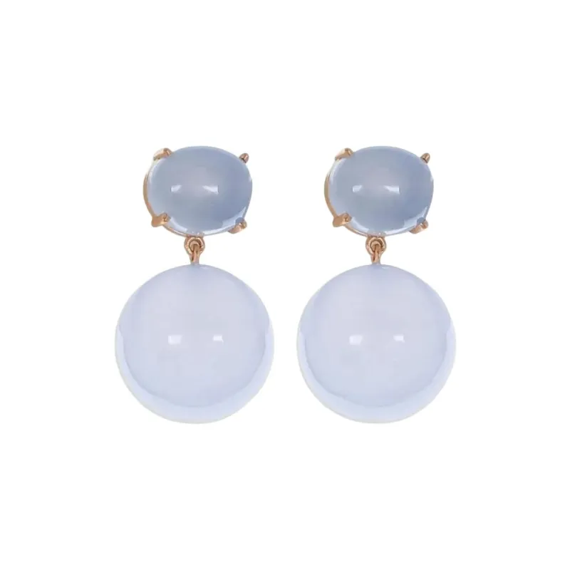 Irene Neuwirth 18kt Rose Gold Gumball Chalcedony Earrings-0