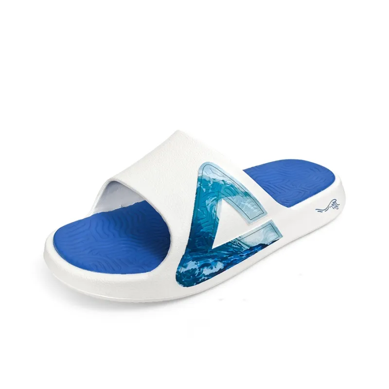 PEAK State Pole Classic Drag Slip Resistant Abrasion Resistant Cushioning Slide Slippers Unisex White Colorful Blue-2