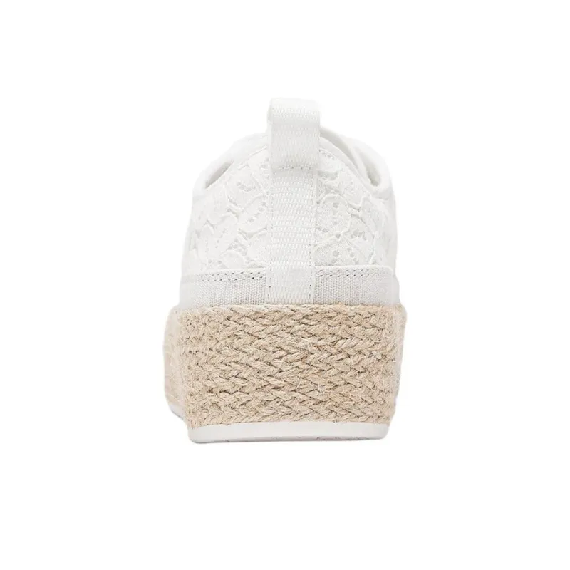 Skechers Bob's Anti-Slip Wear-Resistant Low-Top Canvas Shoes Women's White-4