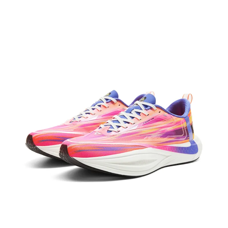 PEAK Cushioned Slip Resistant Abrasion Resistant Low Top Running Shoes Men's Rose Red Floral Yarn-2