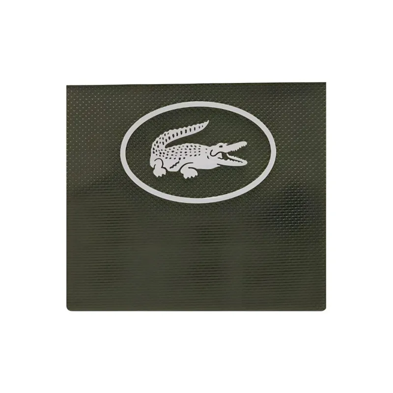 LACOSTE PVC Tote Bag Shopping Bag Shoulder Bag Crossbody Bag Handbag Medium Size Women's Olive Green & Dark Blue-3