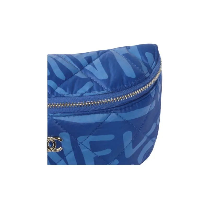 CHANEL COCO NEIGE Series Polyester Wrist Bag Coin Purse Women's Blue-2
