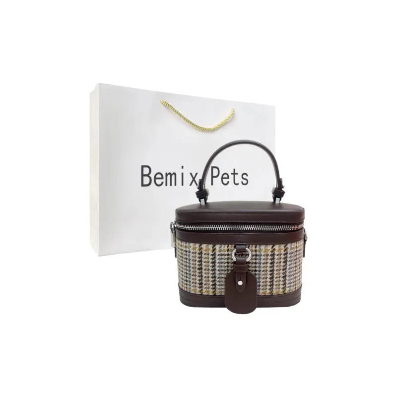 BEMIX PETS Fabric Cow Leather Patchwork Crossbody Handbags Small Size Women's-0
