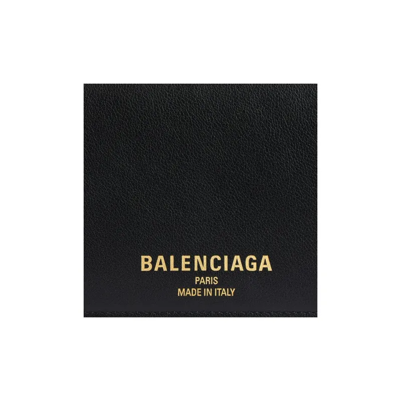 Balenciaga Smooth Cow Leather Wallet Women's Black-3