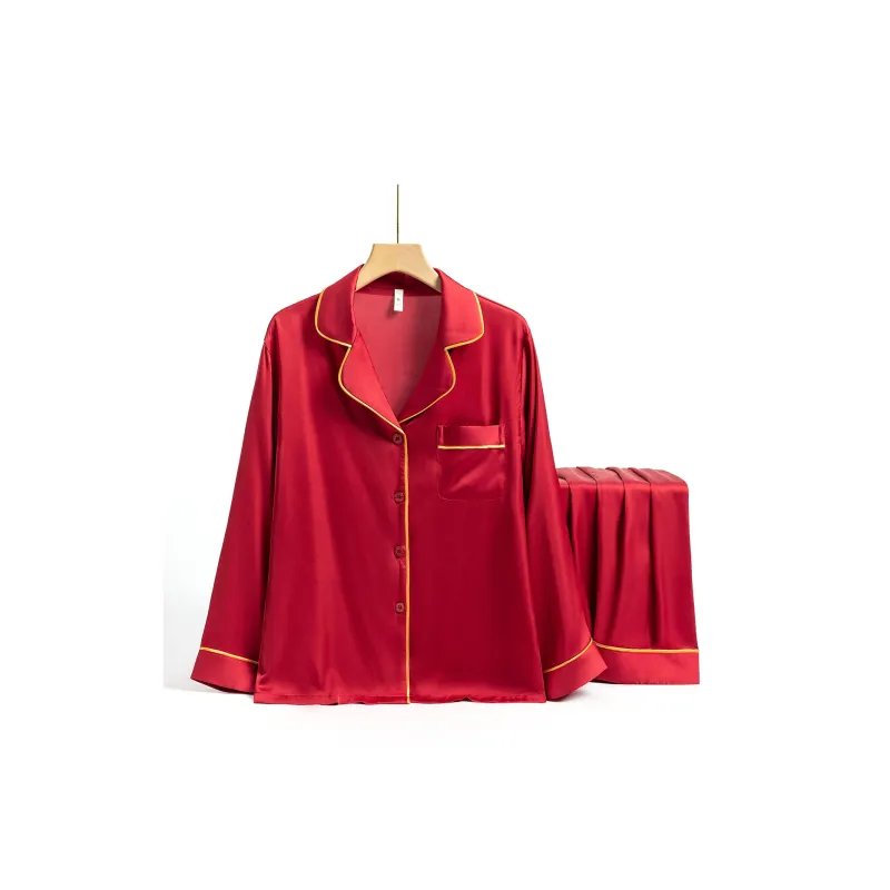 Shanghai Story Pajama Set Unisex Burgundy-7