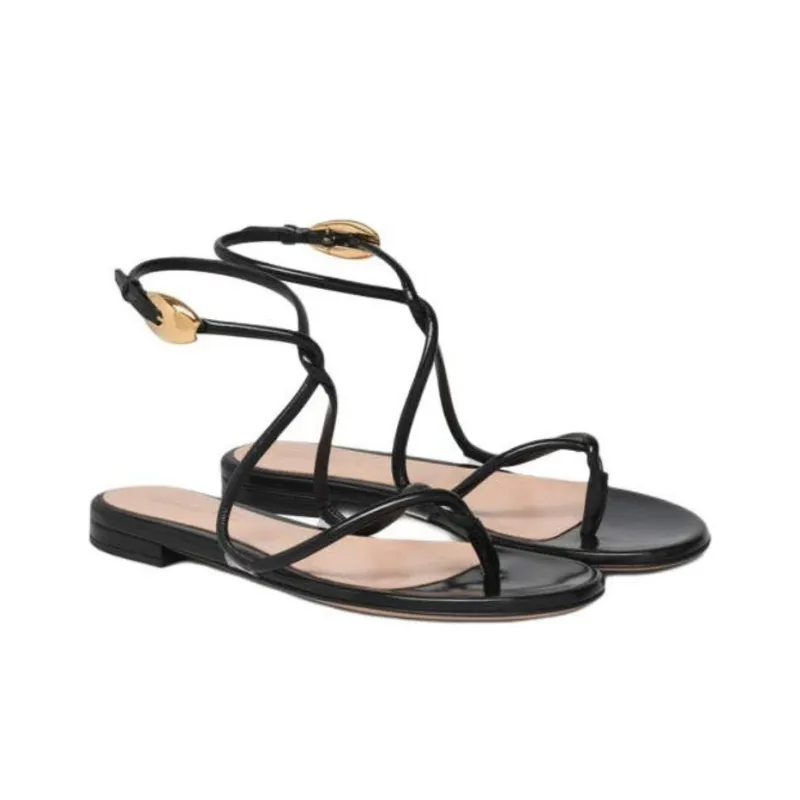 GIANVITO ROSSI Black Mamba One Strap Sandals Women's Black-2