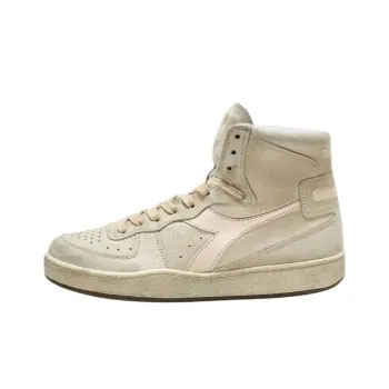 Diadora Mi Basket Anti Slip Wear Resistant Mid Top Vintage Basketball Shoes Unisex Beige