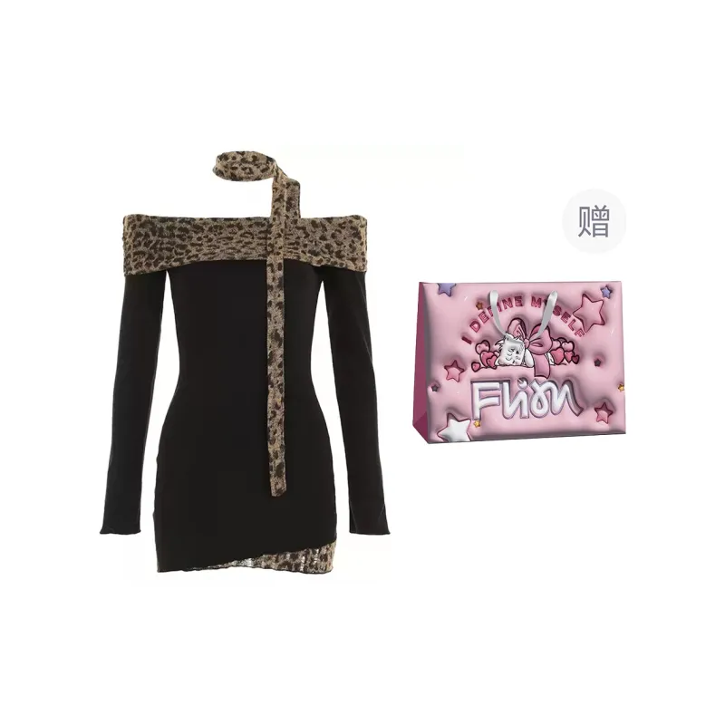 Fashion Long Sleeved Dress Women's Classic Black-2