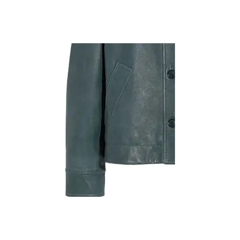 COACH Leather Jackets Women's Green-3
