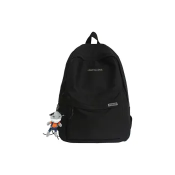 JEANSWEST Nylon Backpack Unisex Black/White