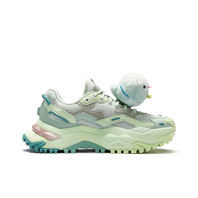 FILA FUSION BIANCO Slip-Resistant Height Increasing Low-Top Chunky Sneakers Women's Aqua-1