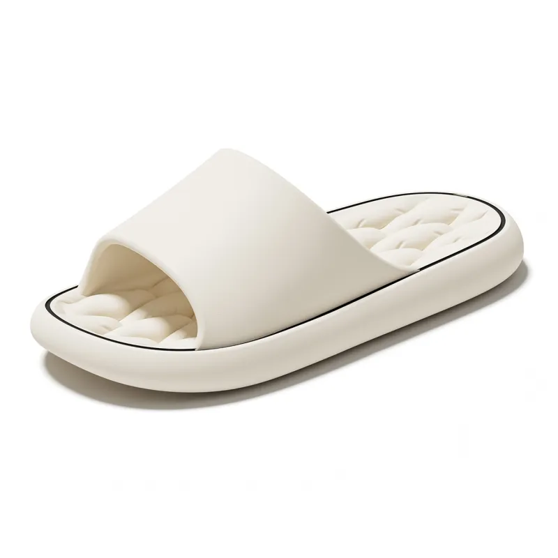 Soft Minimalist Style Geometric, Home Slippers, Solid Color Summer Quiet Bathroom Dormitory, Hexagonal Grid, Unisex-2